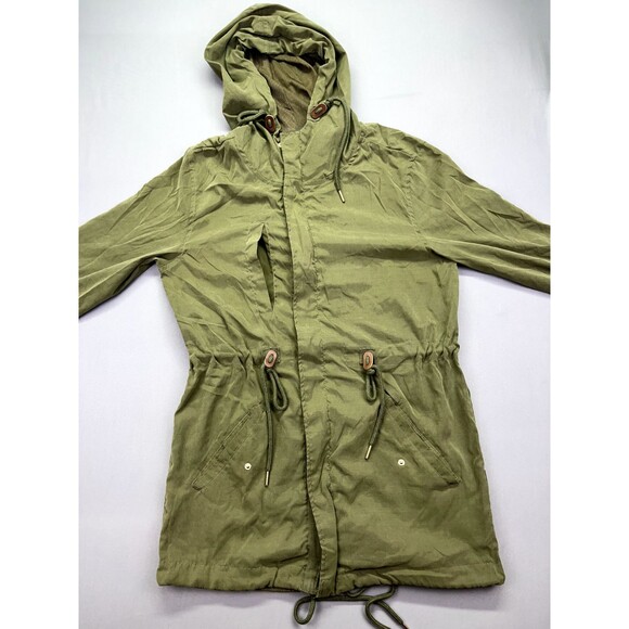 IRIS Jackets & Blazers - Iris Green Utility Jacket Hooded Womens‎ M Anorak Parka Military Trench Gorpcore